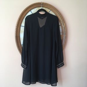 R & J Romeo & Juliet Glam Mod Cocktail Vintage Black Mini Dress. S/M
